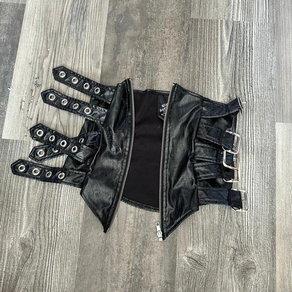 lip service vintage vice black gothic buckle corset - Picture 2 of 5